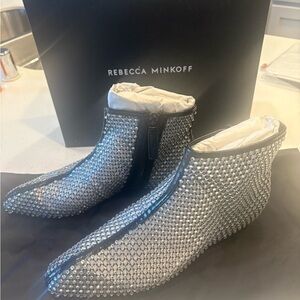 Rebecca Minkoff Silver Studded Ankle Boots